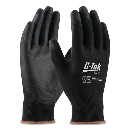 G-Tek GP Polyurethane-Coated Nylon Gloves, X-Large, Black, Pair, 12PK 33-B125/XL